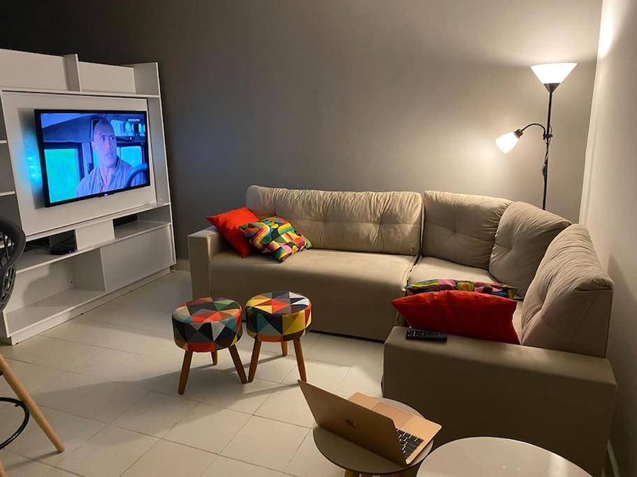 גוארויה Apartamento Vista Para O Mar E Pe Na Areia מראה חיצוני תמונה