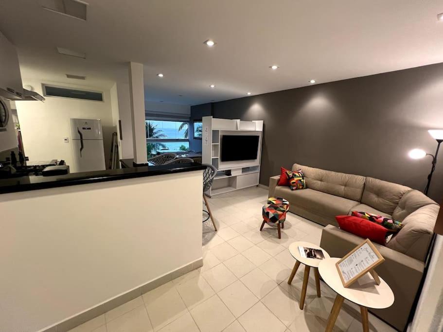 גוארויה Apartamento Vista Para O Mar E Pe Na Areia מראה חיצוני תמונה
